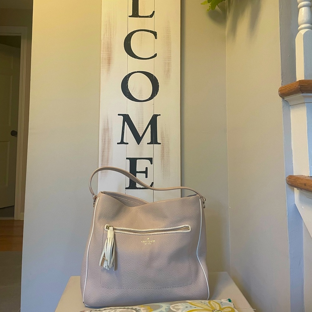 Kate Spade Beige and cream hobo and long attachable shoulder strap